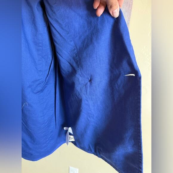 NWT Madewell 100% Linen Blazer Style NL227 Cobalt Blue Size Extra Small XS $158 - Picture 6 of 6